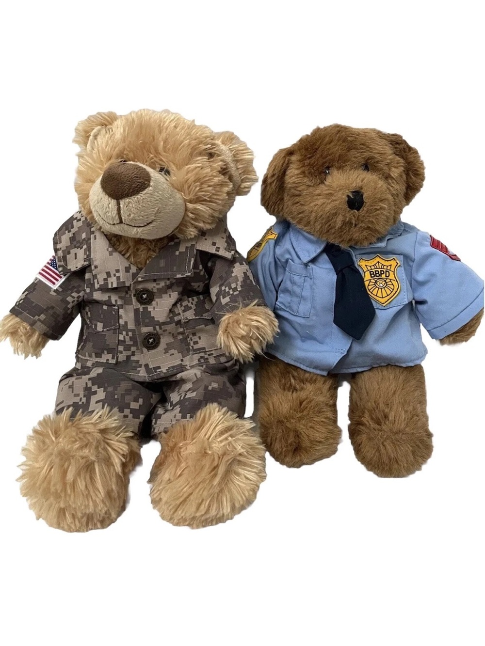 Build a bear Brown Plush Teddy Bears Set - Military & Police Uniforms